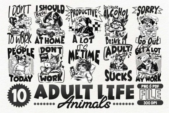 Adult Life Animals: A Design Bundle for Every Brand