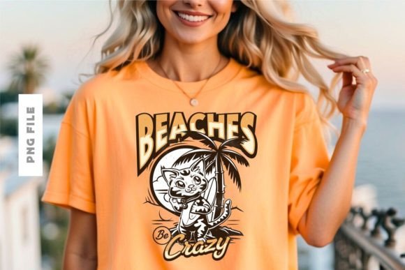 Beaches Be Crazy T-shirt Design: Your Ultimate Print-Ready Asset