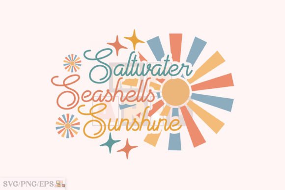 Capturing Coastal Vibes with Saltwater Seashells Sunshine SVG Design