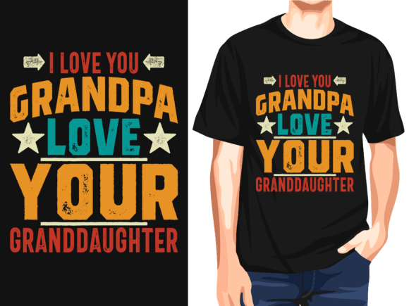 Heartfelt I Love You Grandpa Vector T-Shirt Design Ideas
