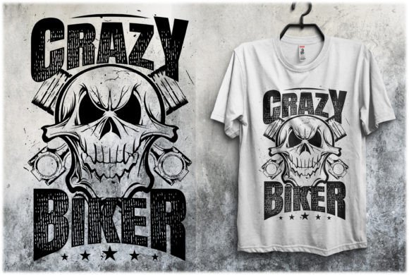 Unleash Your Creative Edge with the Crazy Biker T-Shirt Design